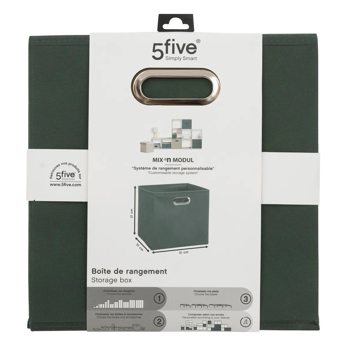 Textil tárolódoboz 5five Mix N Modul, 31 × 31 cm