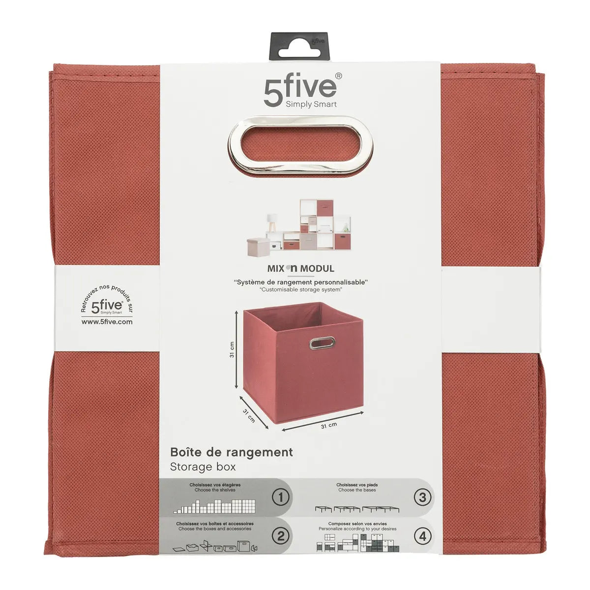 Textil tárolódoboz 5five Mix N Modul, 31 × 31 cm