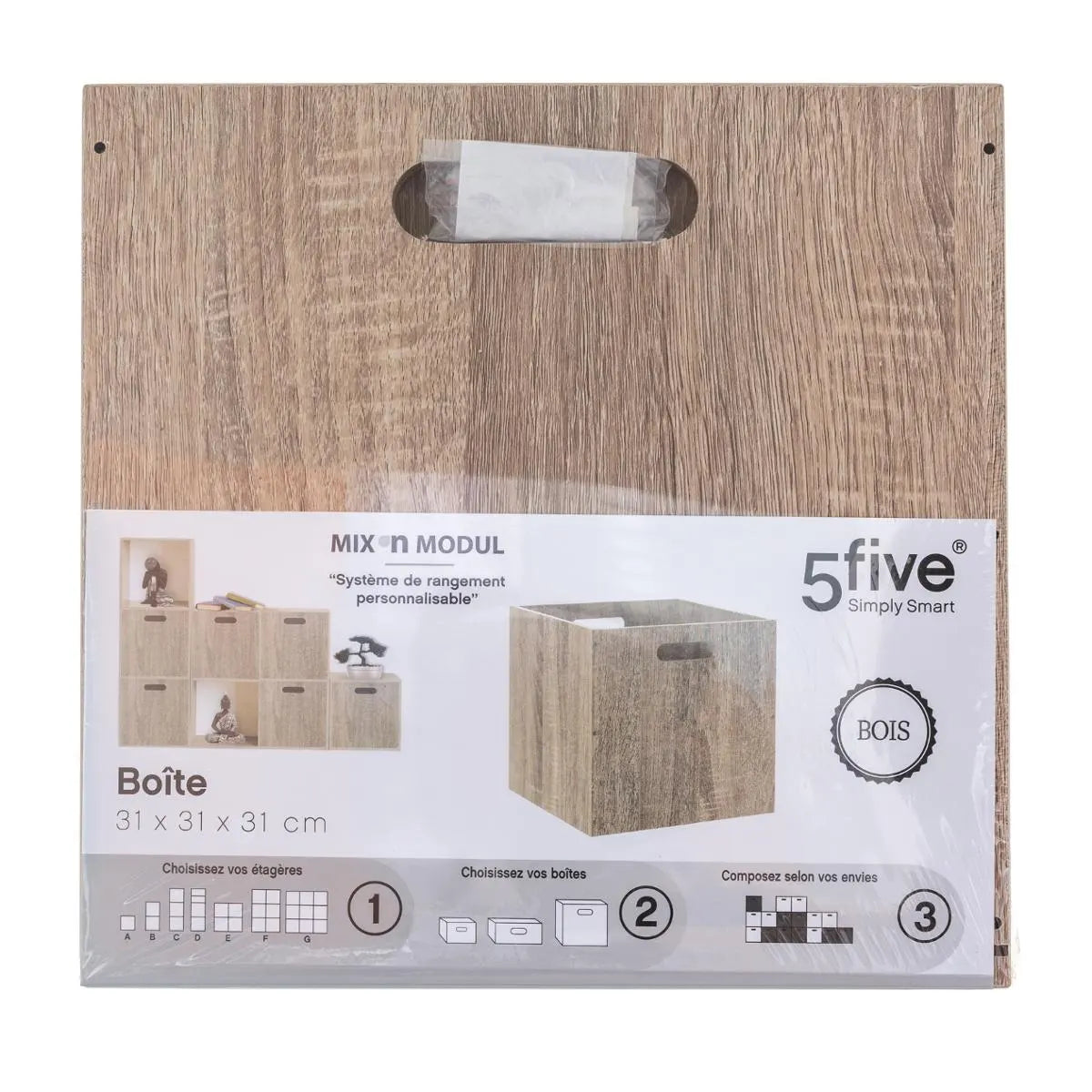 Кутия за съхранение 5five Mix & Modul, Дърво, 31x31 cm