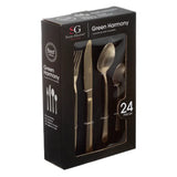 Evőeszközkészlet Secret de Gourmet Green Harmony, Rozsdamentes acél, 24 részes