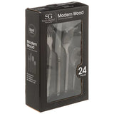 Комплект прибори Secret de Gourmet Modern Wood, Инокс, 24 части