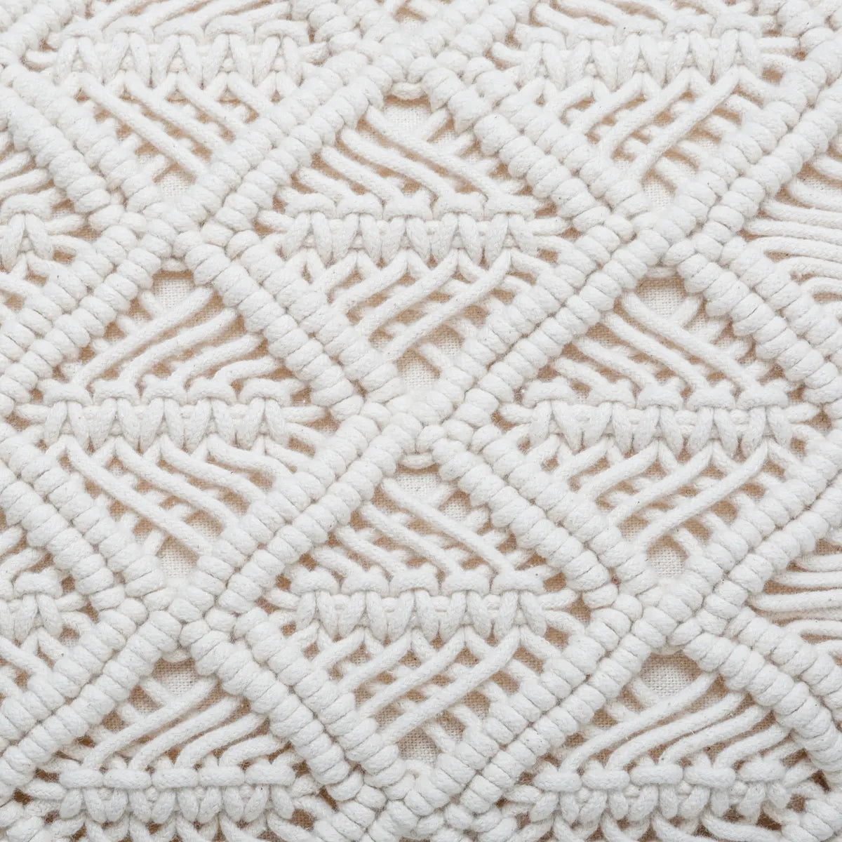 Декоративна възглавница atmosphera Macrame, 30x50 cm, Слонова кост