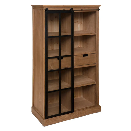 Библиотека atmosphera Danik, 80x40x150, MDF, Закалено стъкло