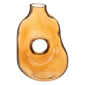 Ваза atmosphera Donut, Стъкло, Кехлибар, 25 cm