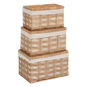 atmosphera Rosy tárolódoboz készlet, rattan, 3 db