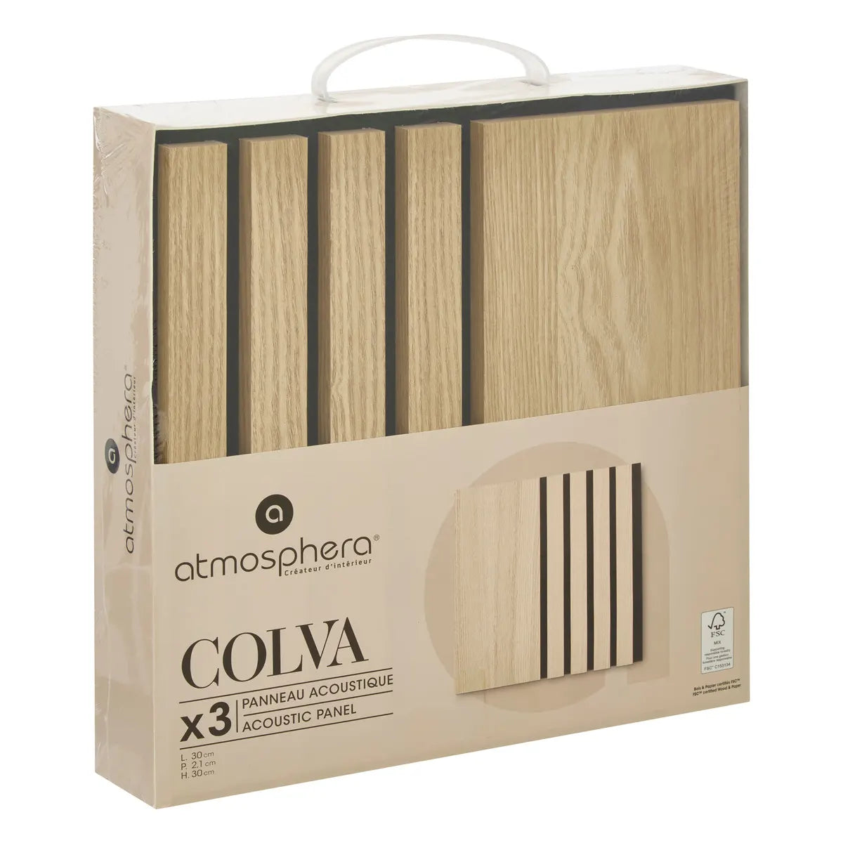 Комплект декоративен панел atmosphera Colva, MDF, 30x30 cm, 3 бр