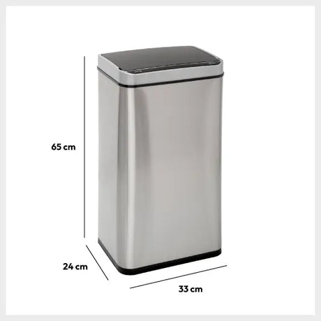 Автоматичен кош 5five Sensor, Правоъгълен, Инокс, 40 l