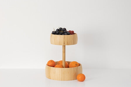 2-tier bamboo fruit basket