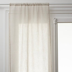 Set of 2 Fred sheer curtains 60 x 160 cm linen-coloured