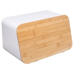 Кутия за хляб 5five Natureo, Метал и бамбук, 10L, Черна