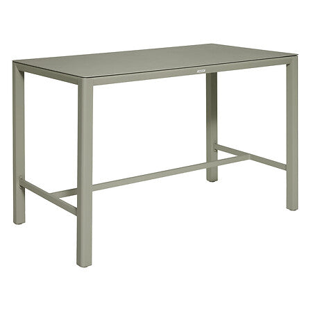 Fixed bar table Skyla 4 seats glass laurel