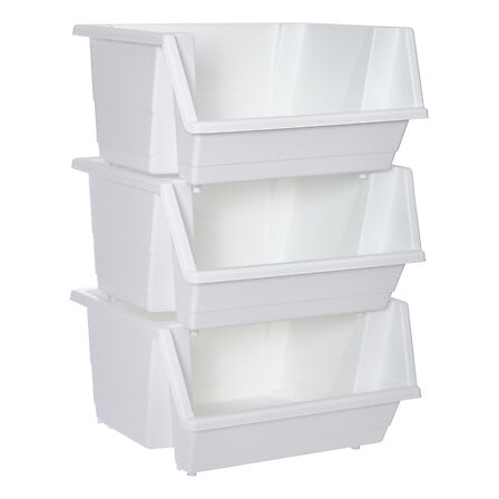 Кула за съхранение 5five Essentiels, 3 кошници, PP, Бяла, 66 cm