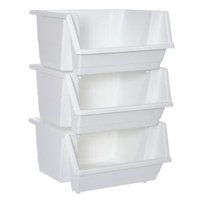 Кула за съхранение 5five Essentiels, 3 кошници, PP, Бяла, 66 cm