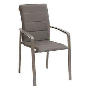 Diese mocha praline aluminium and polytexaline stacking dining chair
