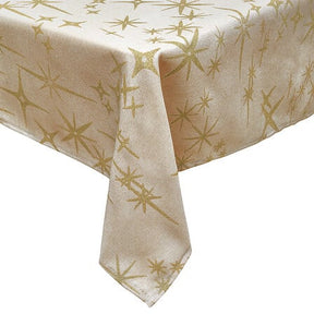Canvas star tablecloth 140 x 360 cm, beige