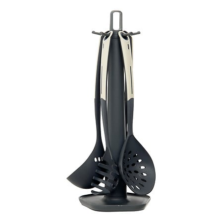 Комплект кухненски прибори 5five Essentiels x5 със стойка, PBT, 39.8 cm