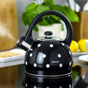 Sípoló teáskanna KingHoff 1051, 2,6 L, Fekete