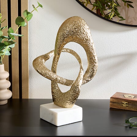 Декорация органична форма atmosphera Dana, 34.5 cm, Златист, Алуминий