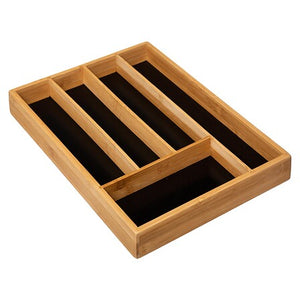 Органайзер за прибори 5five Black Bamboo, 5 отделения, Черен бамбук