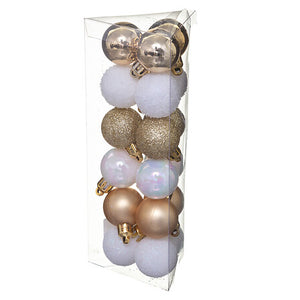 Коледни топки atmosphera Colorama de Noël, Комплект 18 бр., Бяло и Златно, 3 cm