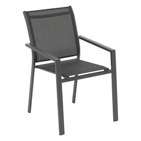 Essentia anthracite graphite stacking aluminium dining chair