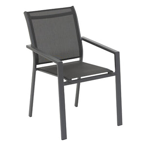 Essentia anthracite graphite stacking aluminium dining chair