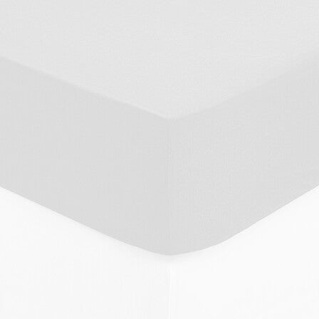 European king-size fitted sheet 160 x 200 cm with 30 cm cap white cotton