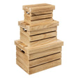 Комплект 3 дървени кашпи 5five Blackwood, Paulownia, Бежов