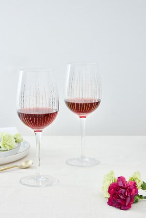 Set of 4 Lunis wine glasses 38 cl gold