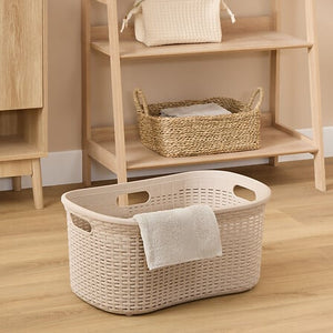 Кош за пране 5five, Полипропилен, 40L, Кафяв, Ратан ефект