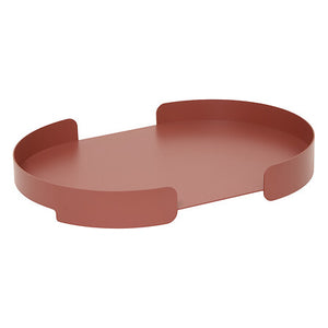 Oval tray Serva 35 x 50 cm aluminum mahogany
