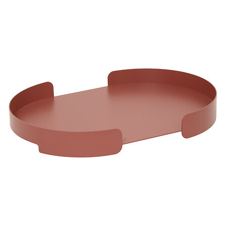 Oval tray Serva 35 x 50 cm aluminum mahogany