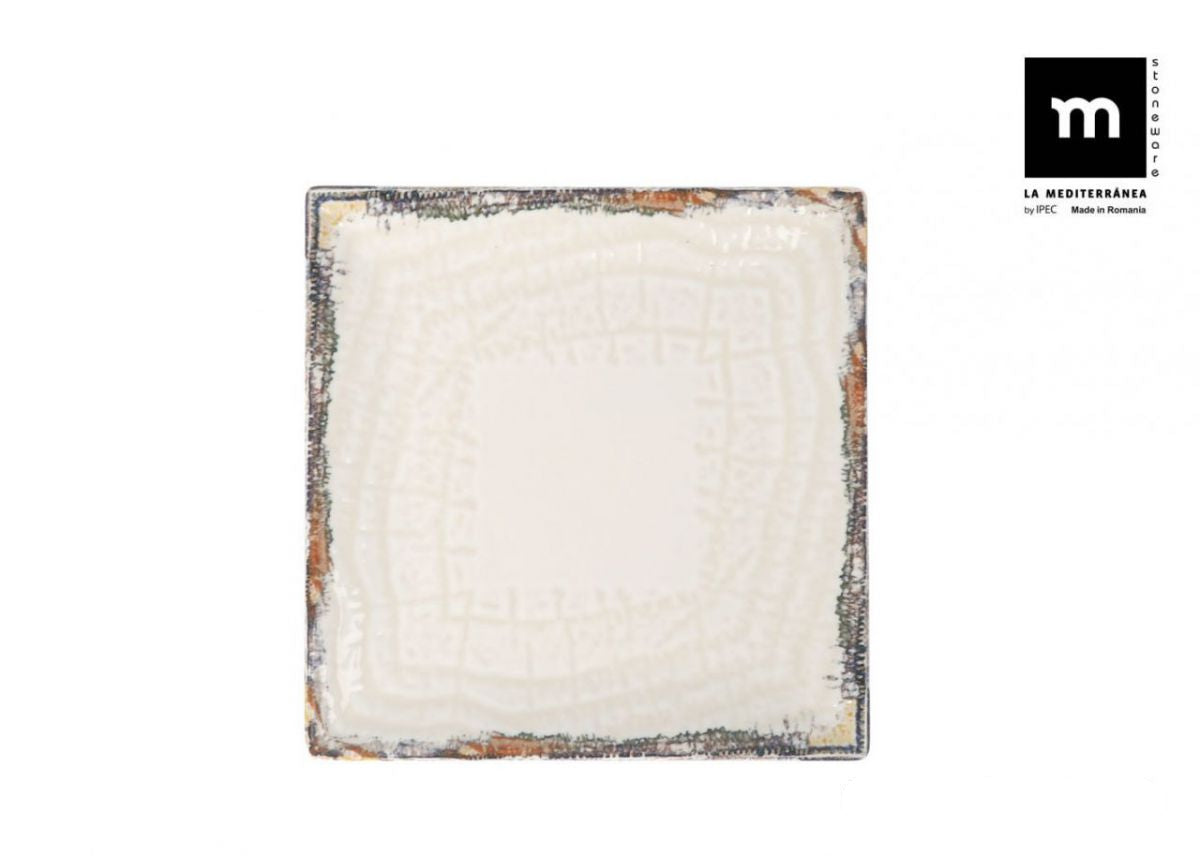Desszerttányér LA MEDITERRANEA Albus, 18×18 cm, porcelán