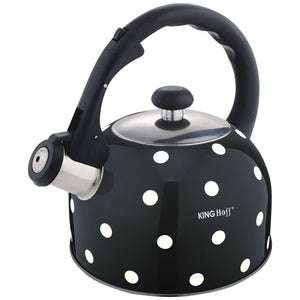 Sípoló teáskanna KingHoff 1051, 2,6 L, Fekete