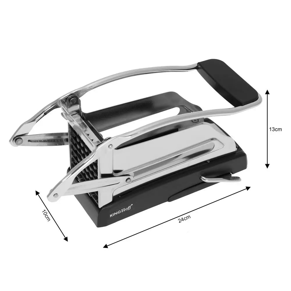 Burgonyaszeletelő KingHoff 1207, 25-49 szeletig, Vákuumos tapadás, Inox/fekete