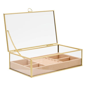 Кутия за бижута atmosphera Jude, Стъкло, 24 cm, Бежова 215284