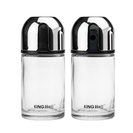 Комплект 2 съда за сол и черен пипер  KingHoff 1644 11.2x5.8x12.7 см, Капацитет 100 грама