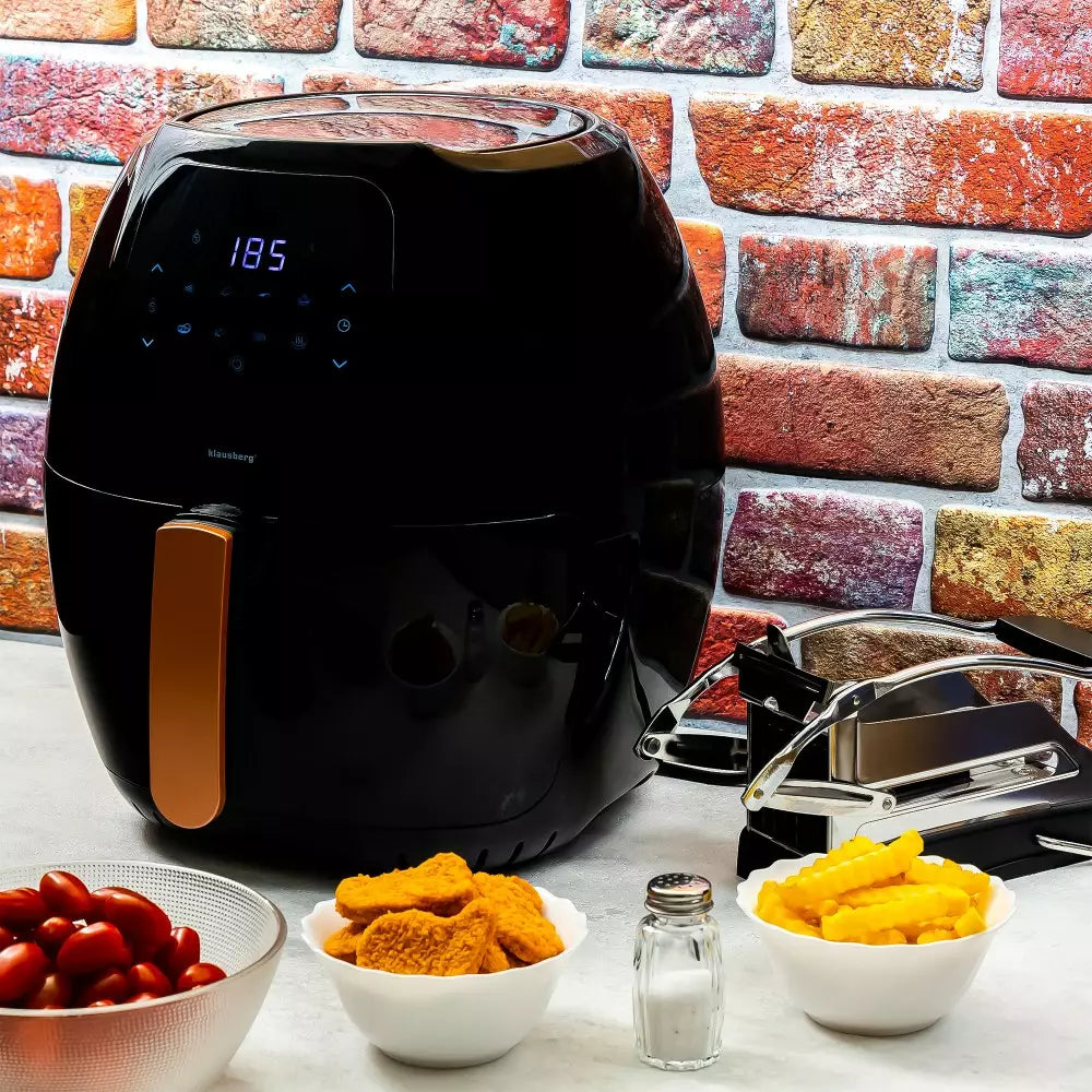 Forrólevegős fritőz Klausberg 7572, 7,7L, Fekete