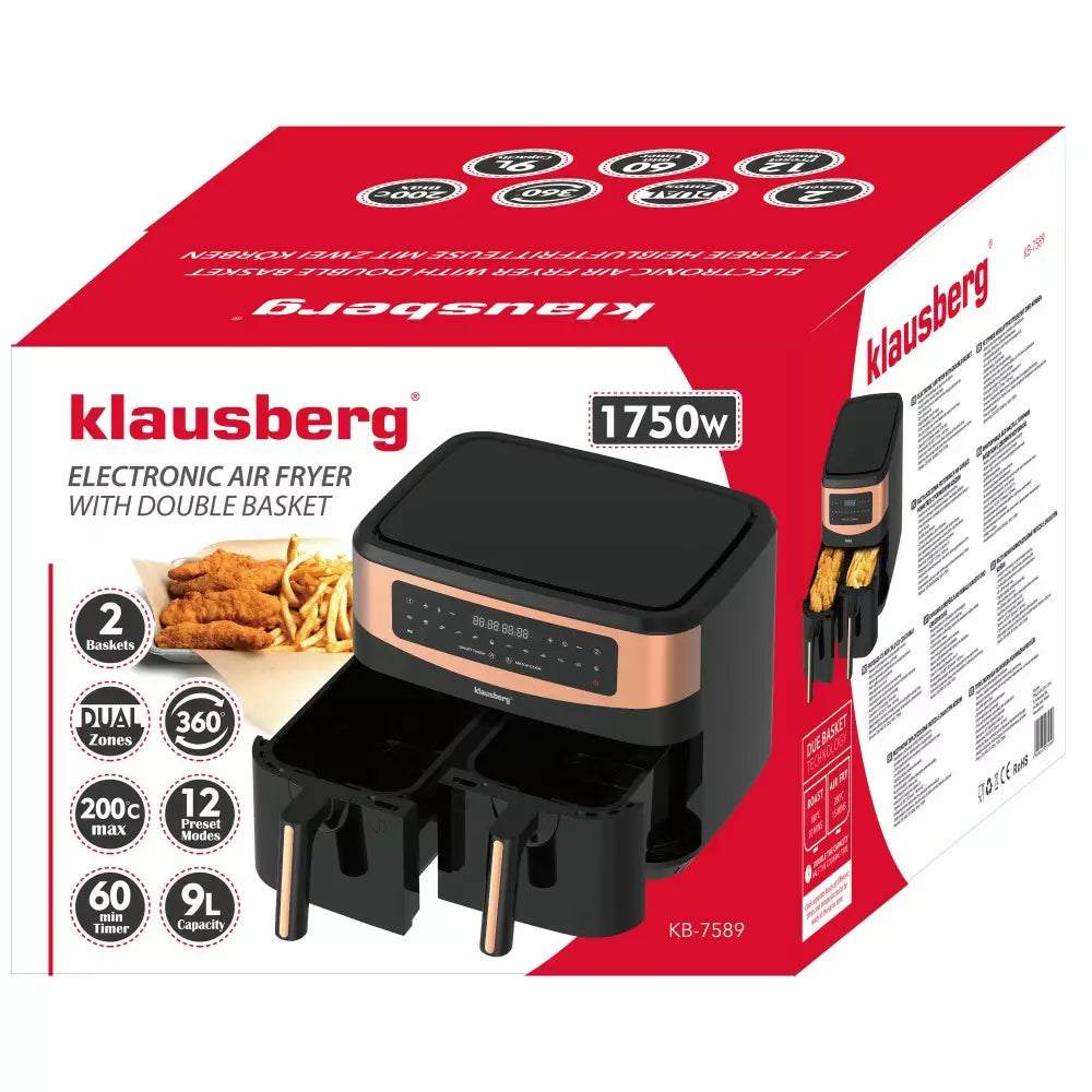 Forrólevegős fritőz Klausberg 7589, 9L