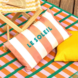 Poolside outdoor cushion 30x50cm terracotta