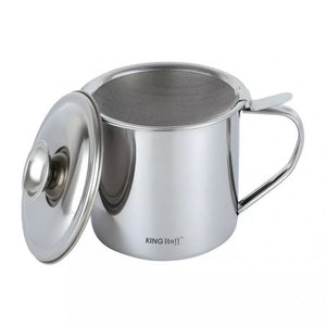 Olajtartó KingHoff 1726, 1,2L, Szűrővel, 12,5x11,5 cm, Inox